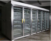 冷却装置、スーパーマーケットのガラス ドアの冷たい飲み物の歩行は低温貯蔵部屋を表示する