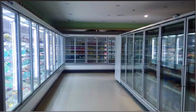 ガラス ドアのより涼しい飲料のミルクの表示冷却装置の商業スーパーマーケットの歩行