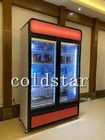 新しい商業縦のアイス クリームの表示直立した冷凍庫の冷凍食品のフリーザー