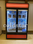 2ガラス ドアの飲み物の飲料冷却装置表示フリーザー、スーパーマーケットの両開きドアの商業冷却装置