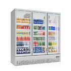 スーパーマーケット3のガラス ドア冷却装置飲み物の表示より涼しいヨーグルトのミルク冷却装置ショーケース