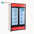 2ガラス ドアの飲み物の飲料冷却装置表示フリーザー、スーパーマーケットの両開きドアの商業冷却装置