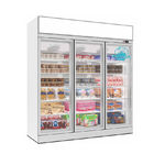 冷凍食品のフリーザーの陳列ケースの縦の商業ガラス ドア冷却装置フリーザー