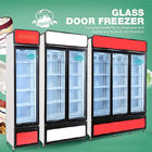 直立したコマーシャル2のスーパーマーケット・チェーンの店のためのガラス ドアの冷蔵庫の冷凍庫のショーケース