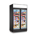 1000L商業ガラス ドアのフリーザーの縦の表示冷蔵庫の冷凍庫