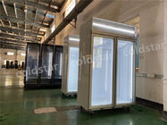 商業冷やされていた陳列ケースの両開きドアの表示冷却装置ショーケース