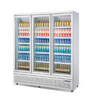 スーパーマーケットの冷凍装置商業ガラス3のドアの直立した表示冷却装置