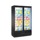 2つのドアの商業フリーザーのガラス ドアの縦の表示冷蔵庫の冷凍庫