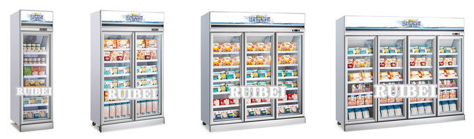 アイス クリームおよび冷凍食品2のための電気熱するガラス ドアの縦のスーパーマーケットの表示フリーザー