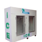 屋内商業氷の2つのガラス ドアが付いているフリーザーによって袋に入れられる氷の大箱