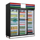 商業スーパーマーケットのクーラーの冷たい飲み物の表示冷却装置ガラス ドアの縦の冷蔵庫の冷凍庫