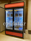 スーパーマーケット-22Cの直立したアイス クリームの陳列ケースR290 2のガラス ドアのフリーザーのショーケース