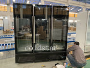 スーパーマーケットの大会のビーフのアイス クリームの表示3ガラス ドアの直立したフリーザー-22の摂氏度
