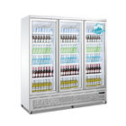 3つのドアの白の直立した飲み物のクーラーを冷却するガラス ドアの表示冷蔵庫の冷凍庫ファン
