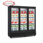 ファンの冷却のスーパーマーケット ガラスは冷たい飲み物の表示冷蔵庫の冷凍庫を展示する