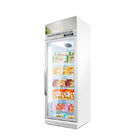 真っ直ぐの商業-22の程度は表示冷蔵庫の冷凍庫のガラス ドアを展示する