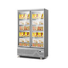 フロスト-自由なガラス ドアのアイス クリーム及び冷凍食品のホテル及びスーパーマーケットのための縦の表示フリーザー