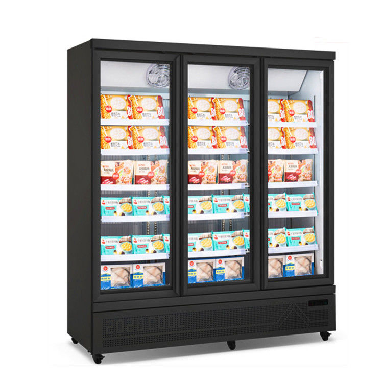 食料雑貨品店は冷蔵庫の冷凍庫/縦のフリーザー/表示フリーザーを示す