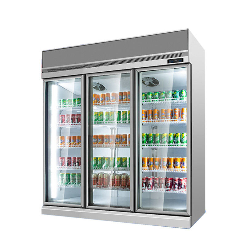 飲み物は冷却装置スーパーマーケット冷却装置承認されるセリウムが付いているガラス ドア ビール ガラス ビンのクーラーを表示する