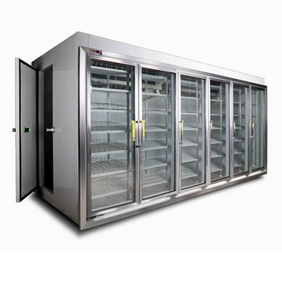 ガラス ドア ポリウレタン冷たいStroage部屋のスーパーマーケットのミルクはクーラーの歩行を飲む